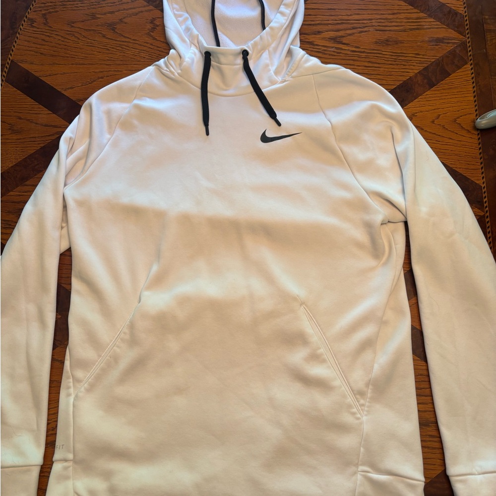 Nike White Hoodie with Black Swoosh